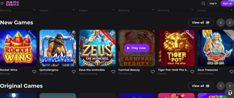 Memo Casino Rewards